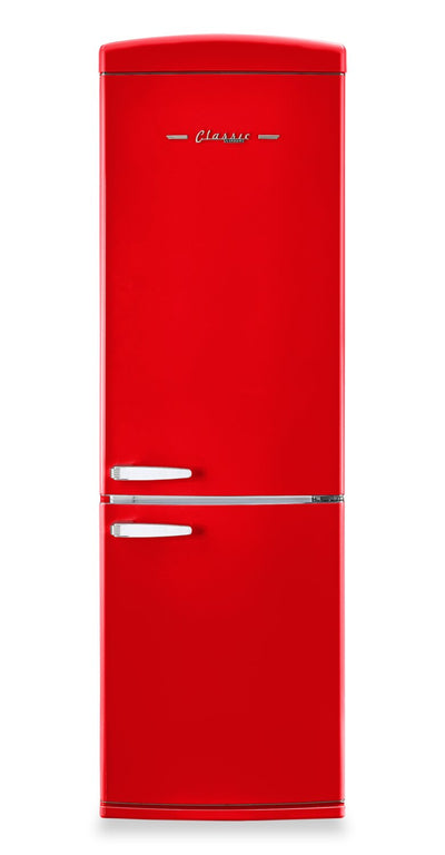Classic Retro by Unique 24" 12 Cu. Ft. Bottom-Freezer Refrigerator - Candy Apple Red - UGP-340L AC R | Réfrigérateur Classic Rétro par Unique de 24 po et de 12 pi3 à congélateur inférieur - pomme rouge bonbon - UGP-340L AC R | UGP340LR