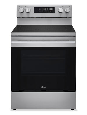 Cuisinière intelligente électrique LG de 6,3 pi³ avec friture à air - acier inoxydable - LREN6323YE