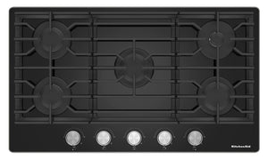 Surface de cuisson à gaz sur vitrocéramique KitchenAid de 36 po – KCGG536PBL