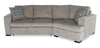 Sofa-lit sectionnel enveloppant de droite Legend 2 pièces fabriqué au Canada en tissu de chenille - beige platine