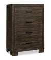 Commode verticale de chambre à coucher Ethan de 32 po (L) x 46 po (H) à 4 tiroirs - brun rustique