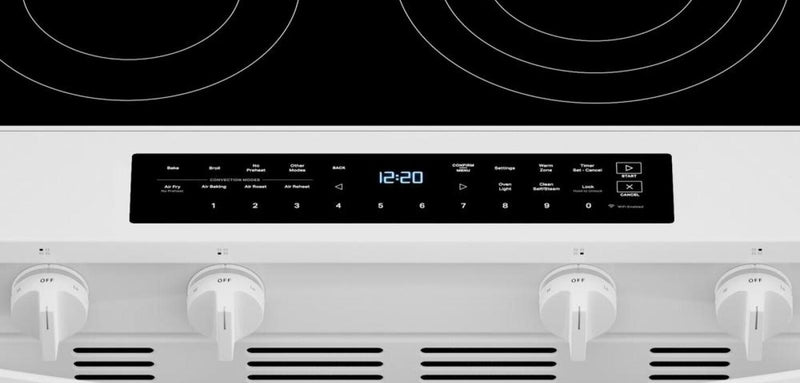 Cuisinière électrique Whirlpool de 5,3 pi3 avec friture à air et revêtement WipeCleanMC - blanc - YWSES7530RW