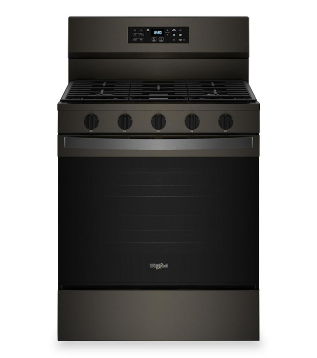 Cuisinière à gaz Whirlpool de 5 pi³ avec friture à air et autonettoyage - acier inoxydable noir - WFGS5030RV