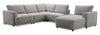 Sofa sectionnel modulaire de droite Voyage 6 pièces en tissu avec console et coussins de dossier amovibles - beige