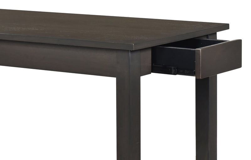 Table de salon moderne Noah de 60 po avec 3 tabourets de hauteur comptoir et ports USB - grise