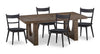 Ensemble de salle à manger Sol de Kort & Co. 5 pièces avec table de 78 po (L), base piédestal et 4 chaises - noir et brun