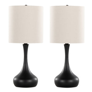 Ensemble 2 lampes de table Polly de 24 po en métal noir