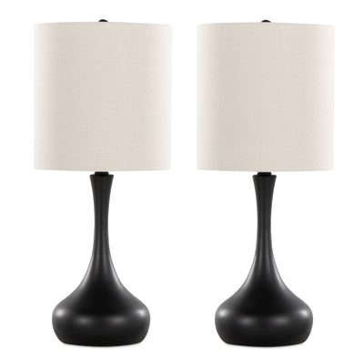 Polly 24" Matte Black Metal 2-Piece Set, with Two Table Lamps | Ensemble 2 lampes de table Polly de 24 po en métal noir | POLLY2PK