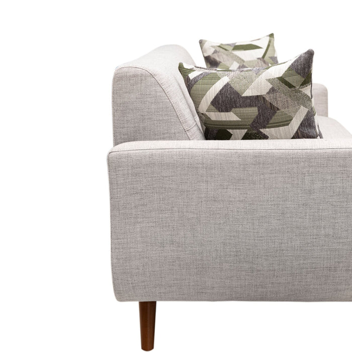 Sofa Freeman de Kort & Co. de 80 po de format condo en tissu d’apparence lin avec base et pattes en bois - blanc colombe