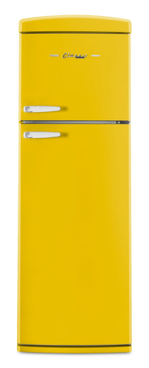 Réfrigérateur Classic Rétro d’Unique de 24 po et de 11 pi3 à congélateur supérieur - jaune canari - UNQ-310L Y TM