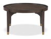 Table à café ronde moderne Neeva de 36 po - bouleau brun foncé
