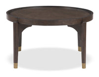 Table à café ronde moderne Neeva de 36 po - bouleau brun foncé