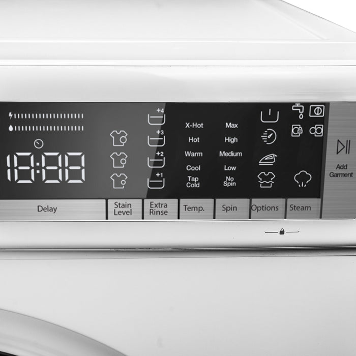 Laveuse à chargement frontal compacte et superposable Danby de 2,2 pi³ et de 24 po avec vapeur - blanche - DWM022D3WDB