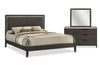 Ensemble de chambre à coucher Sable gris foncé 5 pièces avec lit, commode et miroir - format très grand lit