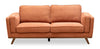 Sofa Kassia de Kort & Co. de 80 po de format condo en tissu d’apparence lin avec base et pattes en bois - orange