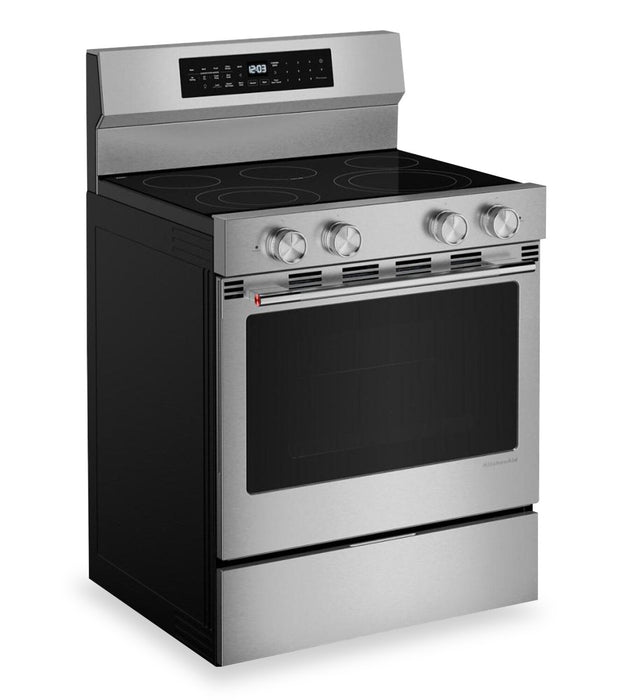Cuisinière électrique KitchenAid de 5,3 pi³ et de 30 po - acier inoxydable résistant aux traces de doigts - YKFES530SPS