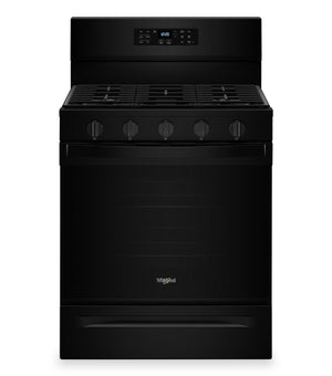 Cuisinière à gaz Whirlpool de 5 pi³ avec friture à air et autonettoyage - noire - WFGS5030RB