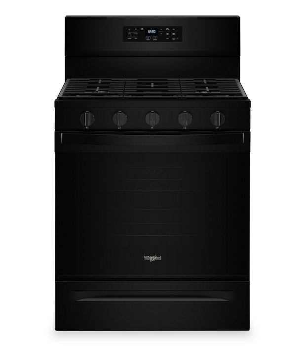 Cuisinière à gaz Whirlpool de 5 pi³ avec friture à air et autonettoyage - noire - WFGS5030RB