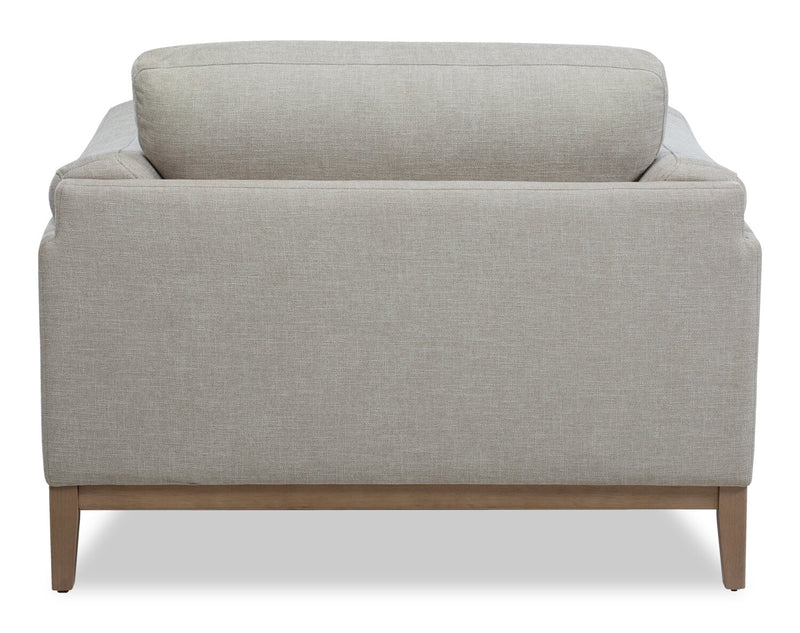 Fauteuil Valley de 44 po en tissu avec base et pattes en hévéa - sable