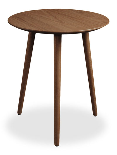 Viola 20" Modern Round End Table – Brown Walnut | Table de bout ronde moderne Viola de 20 po - noyer brun | VIOBRETB