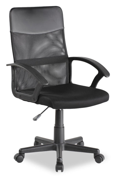Pixel 22" Mesh Fabric Office Chair with Lumbar Support - Black | Chaise de bureau Pixel de 22 po en tissu à mailles avec soutien lombaire - noire