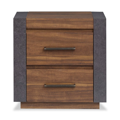 Scott Living Dante Bedside 2-Drawer Nightstand, 24"W x 24.3"H - Brown | Table de nuit Dante de Scott Living de 24 po (L) x 24,3 po (H) à 2 tiroirs - brune
