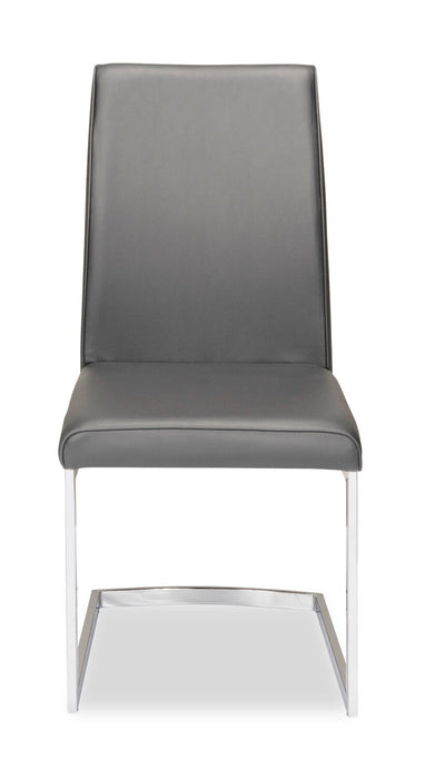 Ensemble de salle à manger Naya 7 pièces avec table à rallonge, 63 po à 78,75 po (L), et 6 chaises - imitation de marbre blanc et gris