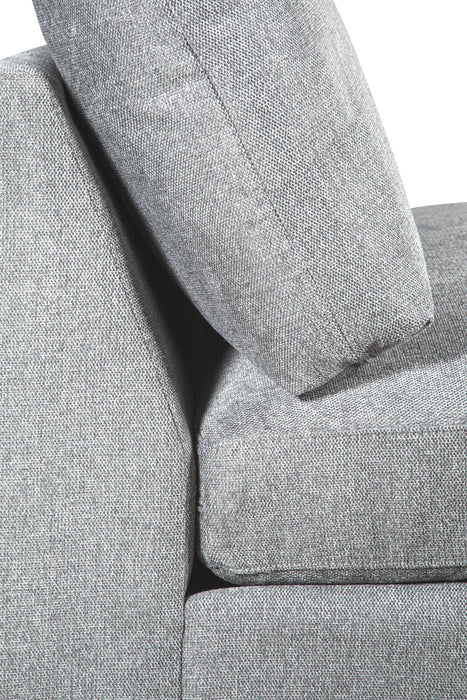 Sofa sectionnel modulaire Evolve de Scott Living 4 pièces en tissu d’apparence lin avec coussins en duvet et plumes - gris
