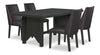 Ensemble de salle à manger Emery 5 pièces en bois avec table, rallonge, 72 po à 96 po (L) et 4 chaises - noir et brun