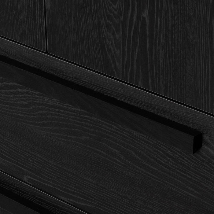 Commode verticale Alex de 33 po (L) x 68,5 po (H) à 2 tiroirs avec armoire de rangement pour la chambre à coucher - noire