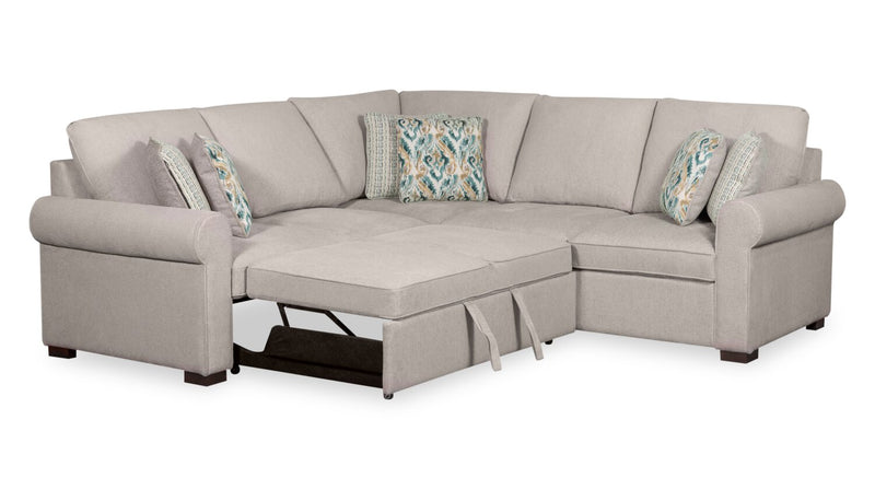Sofa-lit sectionnel Haven de Scott Living 3 pièces en tissu de chenille - gris
