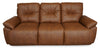Sofa à inclinaison électrique Bello de 91,7 po en tissu d’apparence cuir - brun