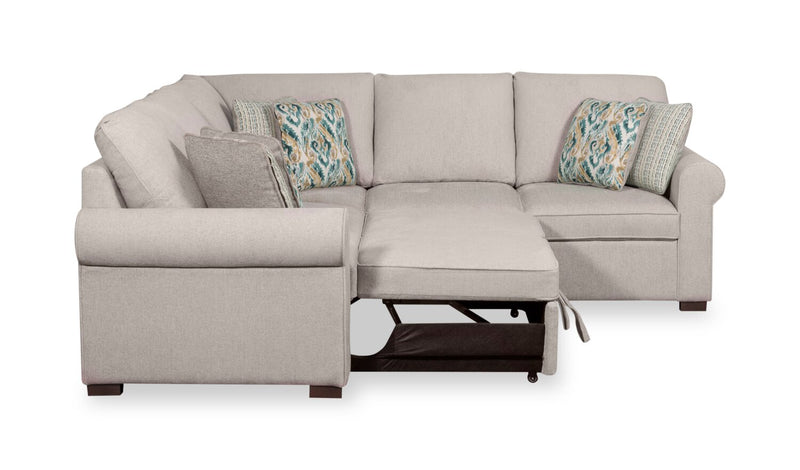 Sofa-lit sectionnel Haven de Scott Living 3 pièces en tissu de chenille - gris
