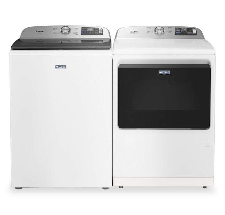Laveuse à chargement par le haut de 6,0 pi³ et sécheuse à gaz de 7,4 pi³ Animal Pet Pro de Maytag - blanches