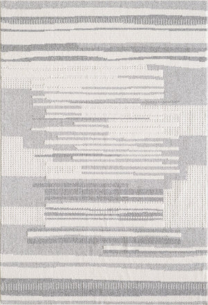 Carpette Rhodes grise à motif à carreaux - 5 pi 3 po x 7 pi 7 po