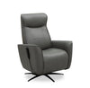 Fauteuil de massage à inclinaison électrique Serene de 31 po en cuir véritable avec appuie-tête électrique et siège chauffant - gris