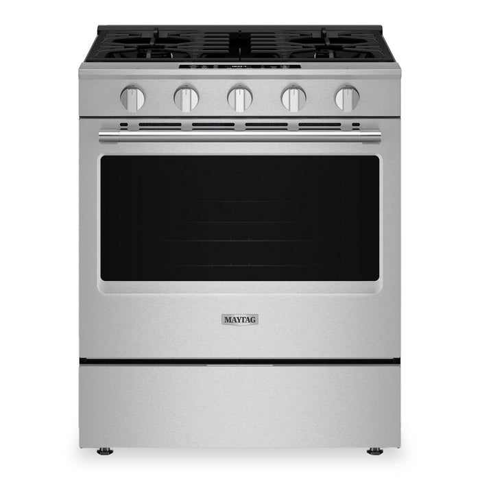 Cuisinière à gaz encastrée Maytag de 5 pi³ et de 30 po avec friture à air sans préchauffage - acier inoxydable résistant aux traces de doigts - MSGS7030SZ