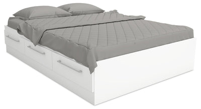 Riley Mates Bed with 3-Drawer Storage for Kids, Made in Canada, White - Full Size | Lit matelot Riley avec 3 tiroirs de rangement pour enfants, fabriqué au Canada, blanc - format lit double