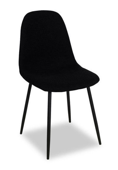 Joss Dining Chair with Polyester Fabric, Metal - Black | Chaise de salle à manger Joss en tissu de polyester et en métal - noire