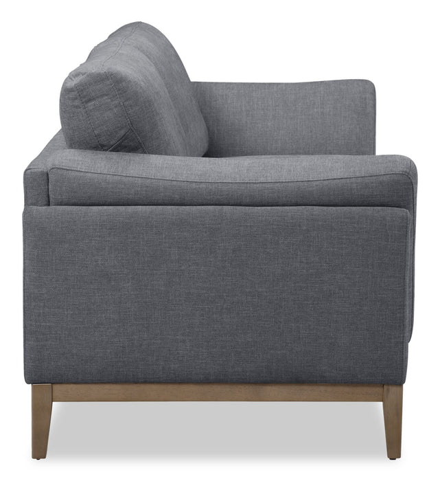 Sofa Valley de 83,5 po en tissu avec base et pattes en hévéa - étain