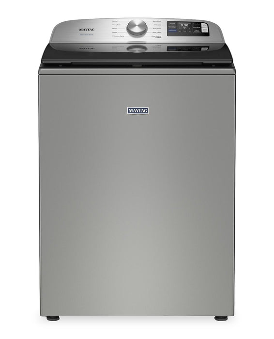Laveuse intelligente à chargement par le haut de 6,0 pi³ et sécheuse électrique de 7,4 pi³ de Maytag - argenté radieux