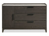 Commode de chambre à coucher Sable de 59 po (L) x 37 po (H) à 3 tiroirs avec armoire de rangement - gris foncé
