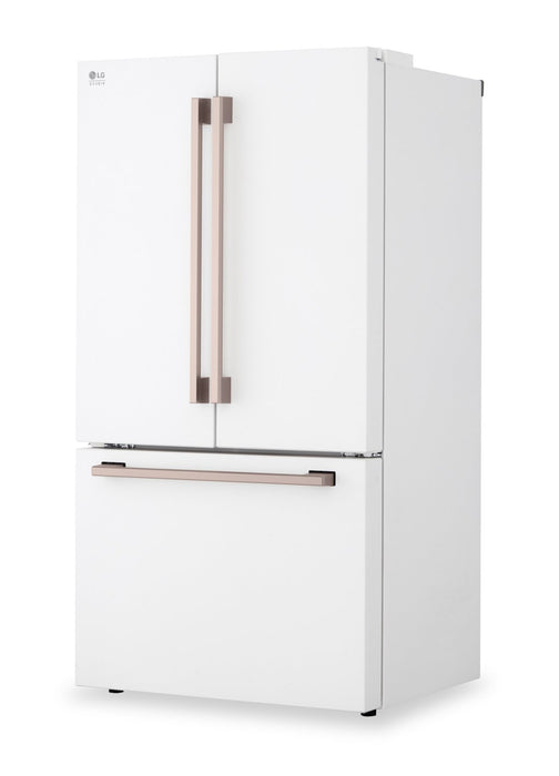Réfrigérateur intelligent LG Studio de 27 pi3 et de 36 po de profondeur comptoir MAXMCà portes françaises - essence blanche - SRFB27W3