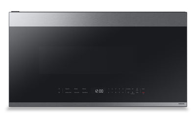 Samsung 2.1 Cu. Ft. Over-the-Range Microwave with 400 CFM and Glass Touch Control - Stainless Steel … | Four à micro-ondes à hotte intégrée Samsung de 2,1 pi³ avec 400 pi³/min et commandes tactiles en ver…
