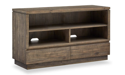 Elm 52” Rustic Pine Sofa Table with Storage and Cable Management - Brown | Table de salon rustique Elm de 52 po en pin - brune