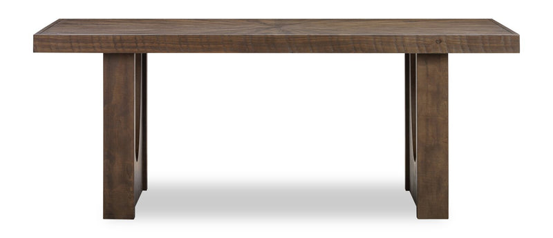 Ensemble de salle à manger Sol de Kort & Co. 7 pièces avec table de 78 po (L), base piédestal et 6 chaises - noir et brun