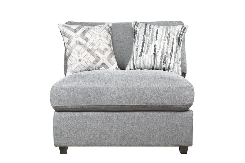 Sofa sectionnel modulaire Evolve de Scott Living 4 pièces en tissu d’apparence lin avec coussins en duvet et plumes - gris