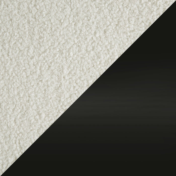 Chaise de salle à manger Jolie en tissu bouclé - blanche et noire