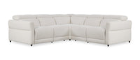Sofa sectionnel à inclinaison électrique Aspen de Cindy Crawford Home 3 pièces avec appuie-têtes électriques et port USB - albâtre
