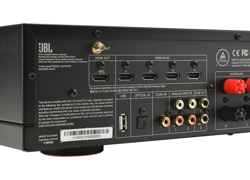 Récepteur AV à 5.2 canaux JBL MA310 4K – noir (JBLMA310BLKAM)